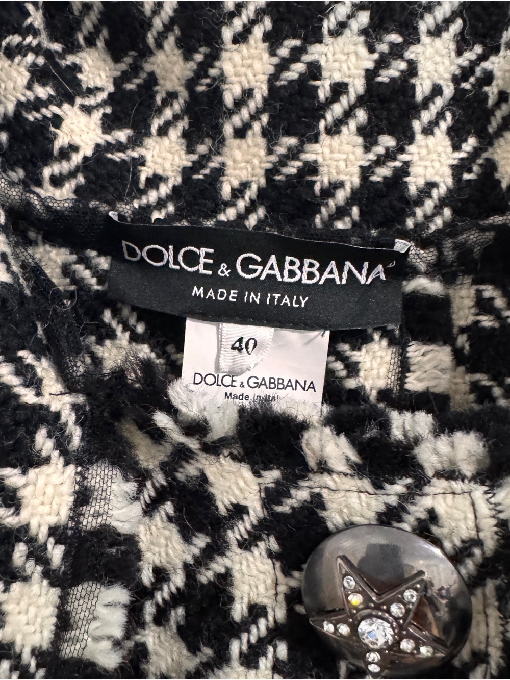 Dolce & Gabbana Black and White Houndstooth Skirt Set - Picture 2 of 11